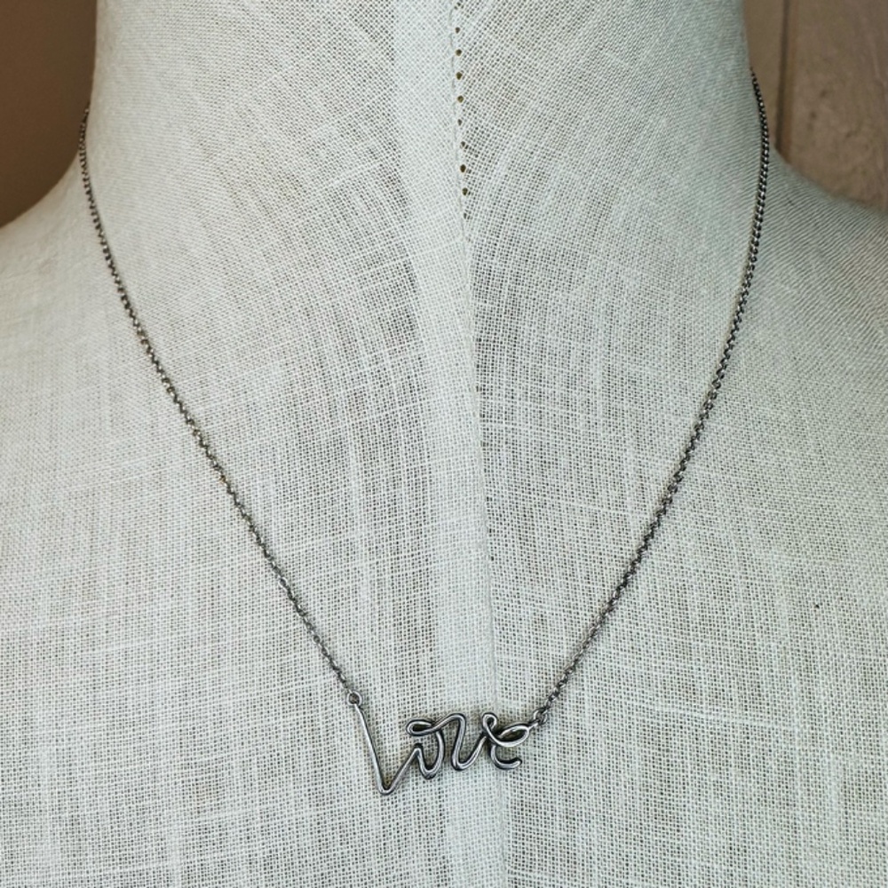 Tiffany & Co. Paloma Picasso Graffiti Love Pendant Necklace Sterling Silver 16" - Picture 3 of 7